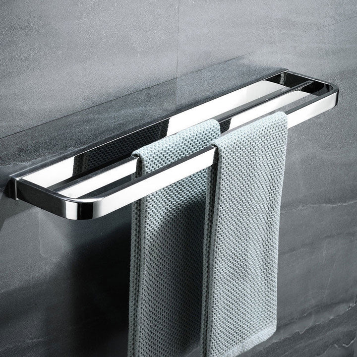 Lisslune | Polished Chrome Modern Bathroom Accessory Set made of Stainless Steel Towel Holder/Soap Dish
