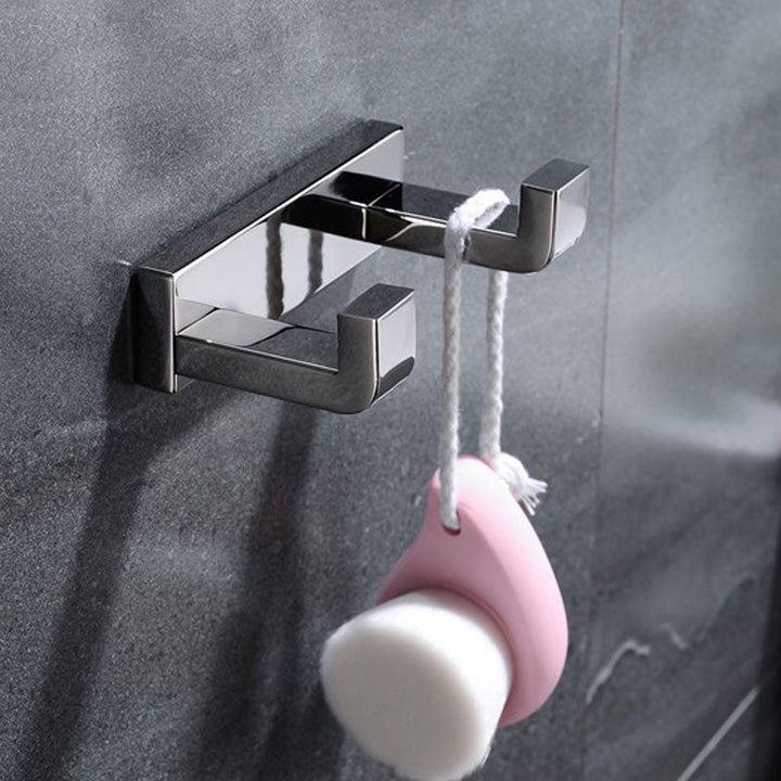 Lisslune | Polished Chrome Modern Bathroom Accessory Set made of Stainless Steel Towel Holder/Soap Dish