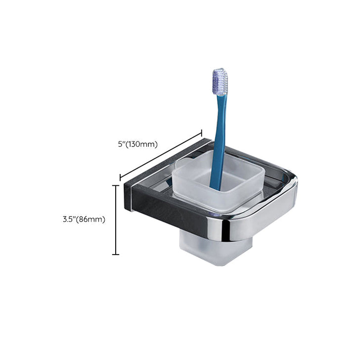 Lisslune | Polished Chrome Modern Bathroom Accessory Set made of Stainless Steel Towel Holder/Soap Dish