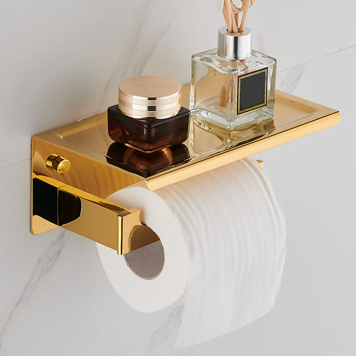 Lisslune | Modern Towel Bar Bathroom Hardware Set Bathroom Shelf Gold Bathroom Accessory Set