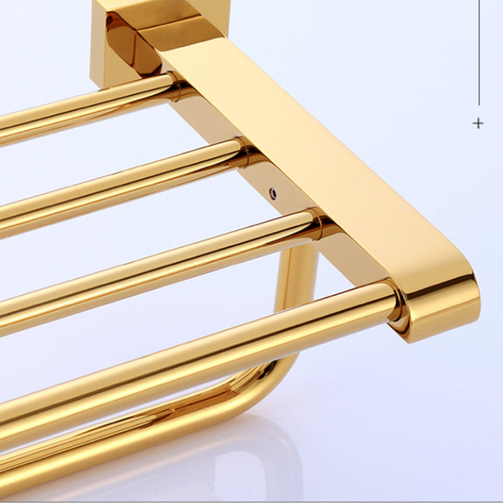 Lisslune | Modern Towel Bar Bathroom Hardware Set Bathroom Shelf Gold Bathroom Accessory Set