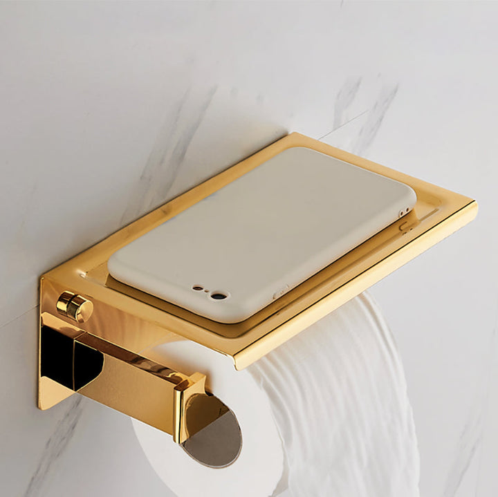 Lisslune | Modern Towel Bar Bathroom Hardware Set Bathroom Shelf Gold Bathroom Accessory Set