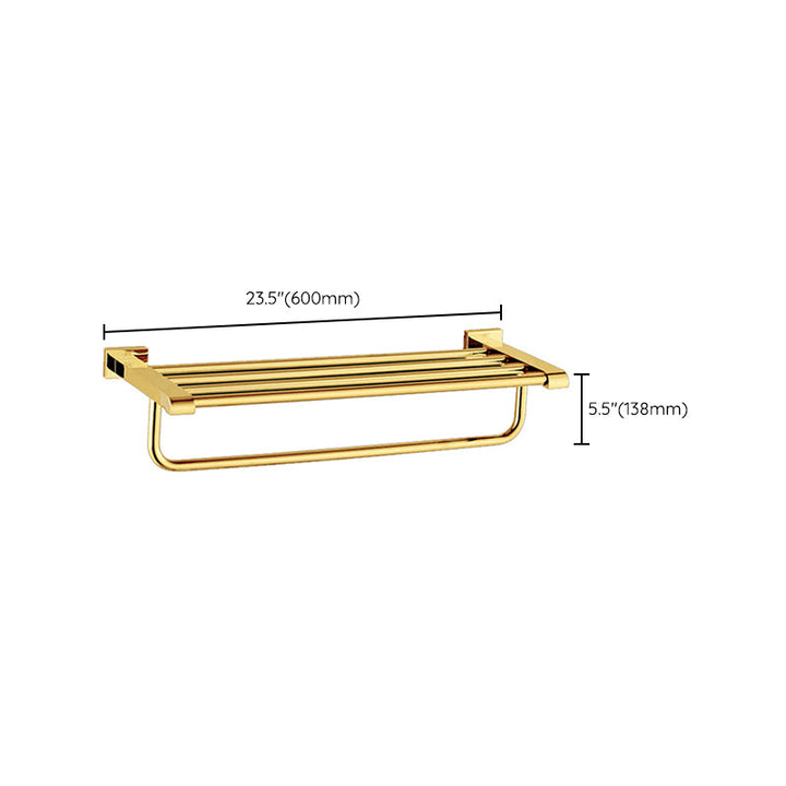 Lisslune | Modern Towel Bar Bathroom Hardware Set Bathroom Shelf Gold Bathroom Accessory Set