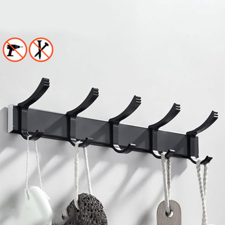 Lisslune | Modern Classic Bathroom Hardware Set Matte Black Bathrobe/Towel Rack & Bathroom Shelf