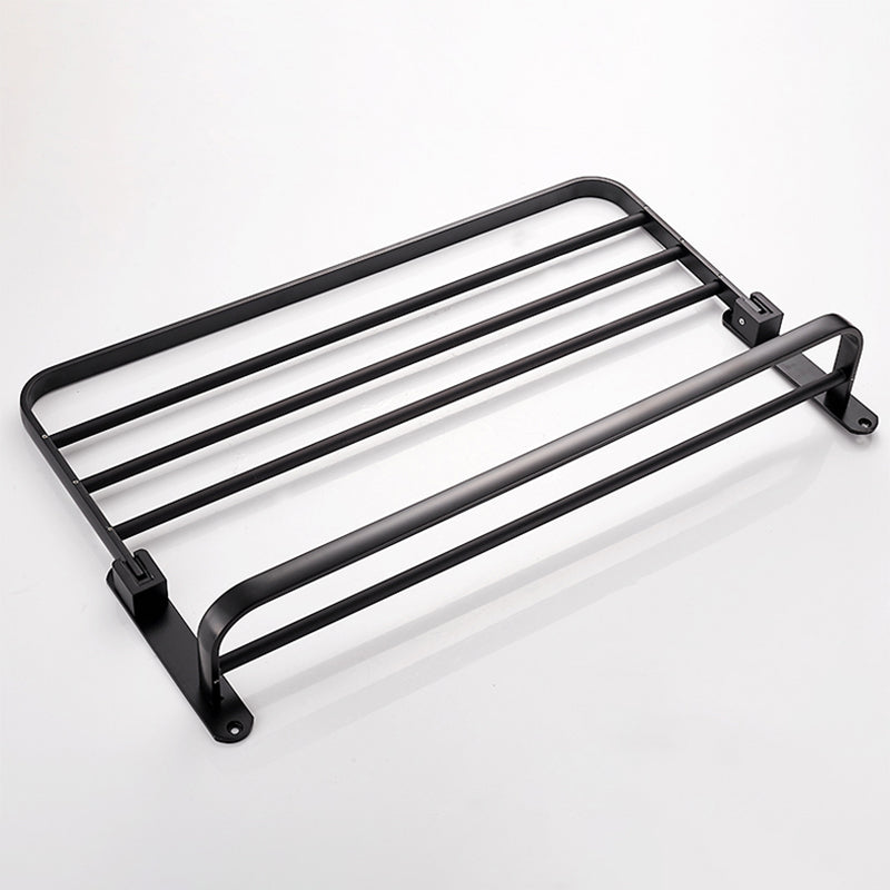 Lisslune | Modern Classic Bathroom Hardware Set Matte Black Bathrobe/Towel Rack & Bathroom Shelf
