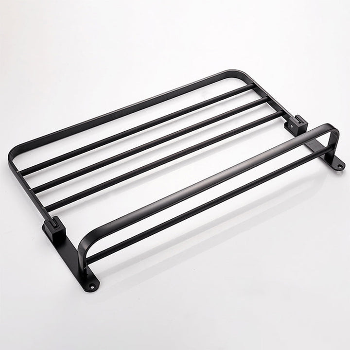Lisslune | Modern Classic Bathroom Hardware Set Matte Black Bathrobe/Towel Rack & Bathroom Shelf