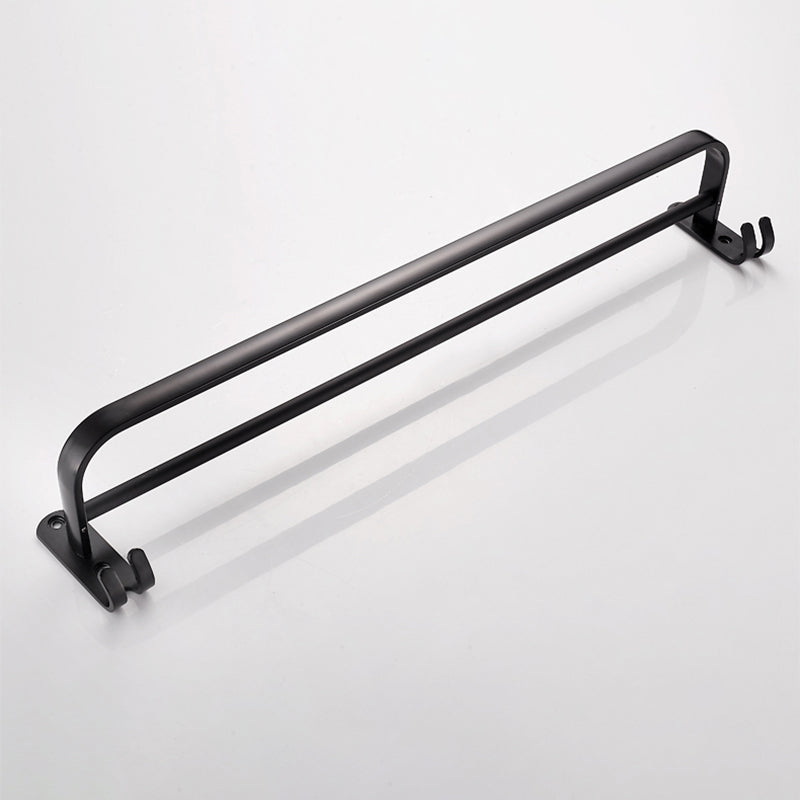 Lisslune | Modern Classic Bathroom Hardware Set Matte Black Bathrobe/Towel Rack & Bathroom Shelf