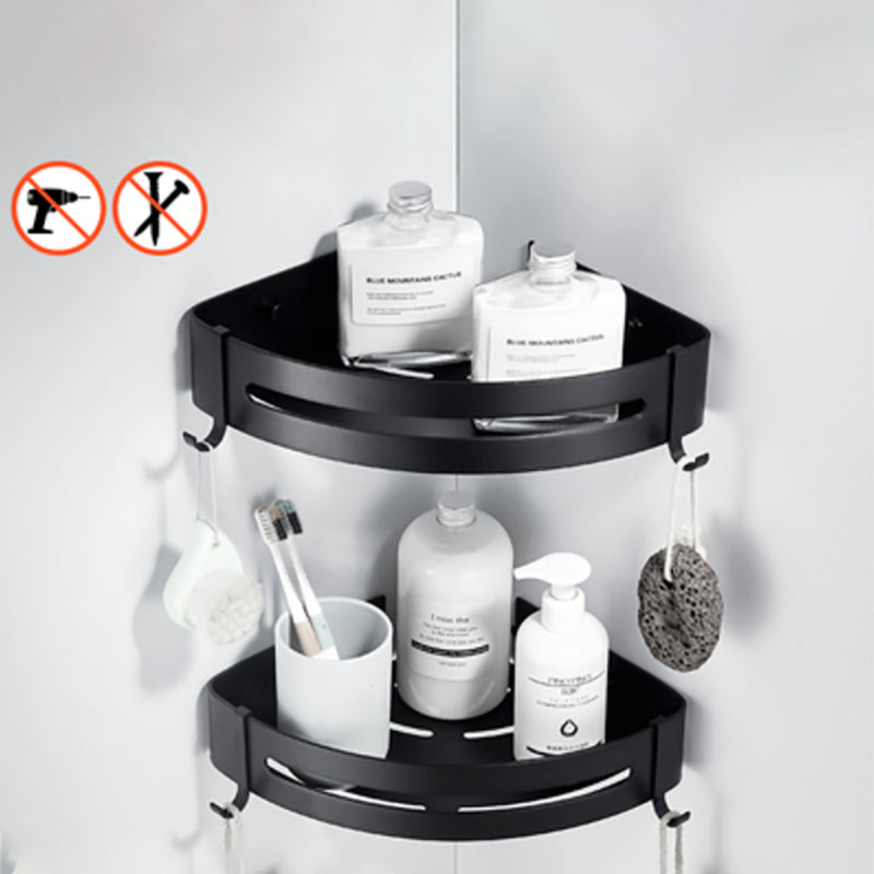 Lisslune | Modern Classic Bathroom Hardware Set Matte Black Bathrobe/Towel Rack & Bathroom Shelf