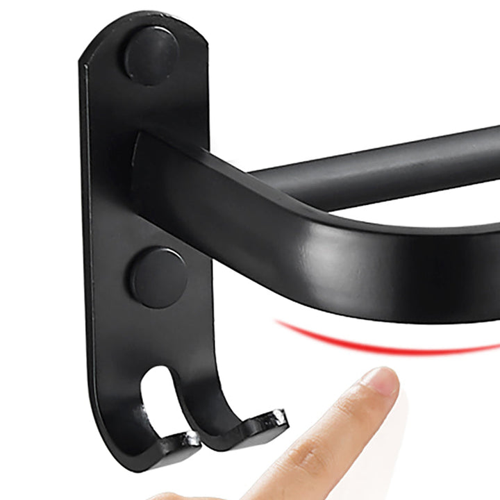 Lisslune | Modern Classic Bathroom Hardware Set Matte Black Bathrobe/Towel Rack & Bathroom Shelf