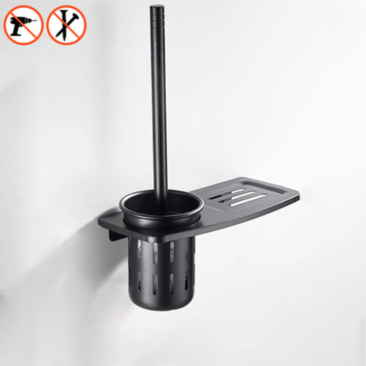 Lisslune | Modern Classic Bathroom Hardware Set Matte Black Bathrobe/Towel Rack & Bathroom Shelf