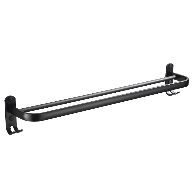 Lisslune | Modern Classic Bathroom Hardware Set Matte Black Bathrobe/Towel Rack & Bathroom Shelf