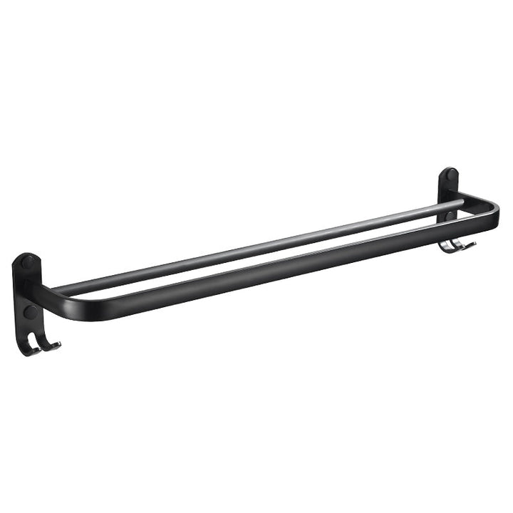 Lisslune | Modern Classic Bathroom Hardware Set Matte Black Bathrobe/Towel Rack & Bathroom Shelf