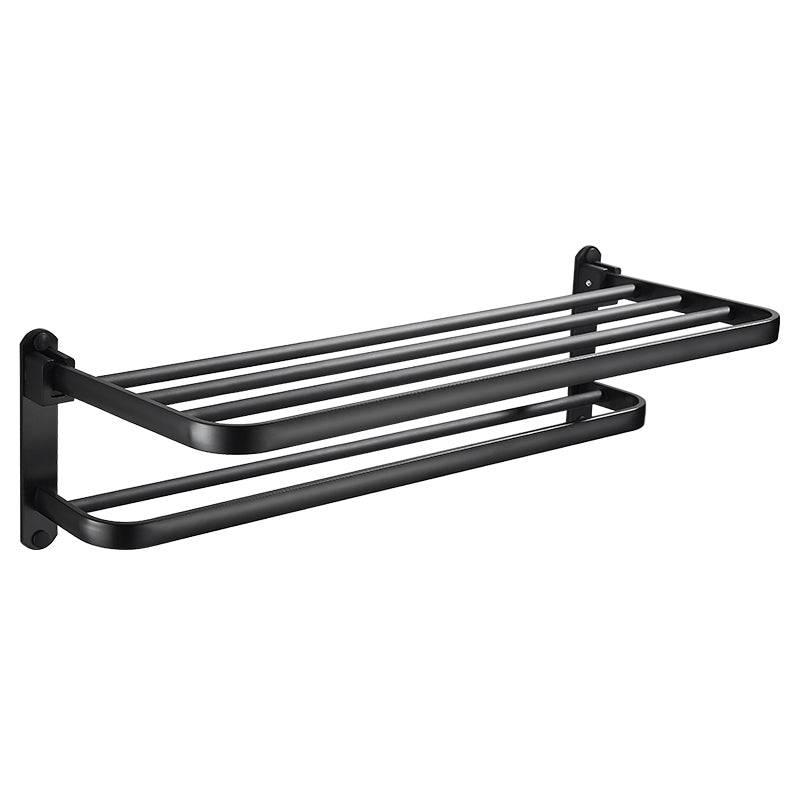 Lisslune | Modern Classic Bathroom Hardware Set Matte Black Bathrobe/Towel Rack & Bathroom Shelf