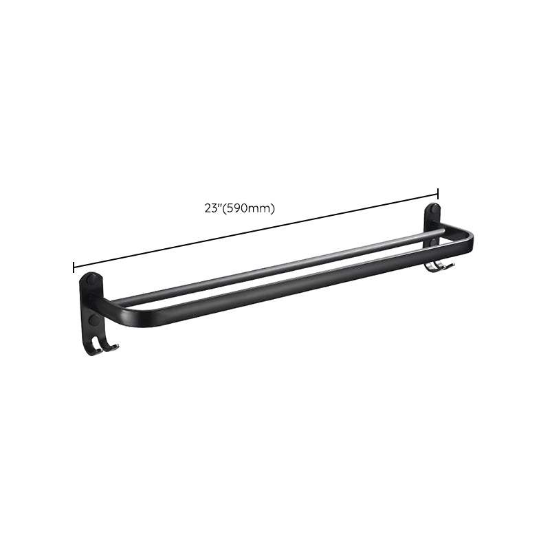 Lisslune | Modern Classic Bathroom Hardware Set Matte Black Bathrobe/Towel Rack & Bathroom Shelf