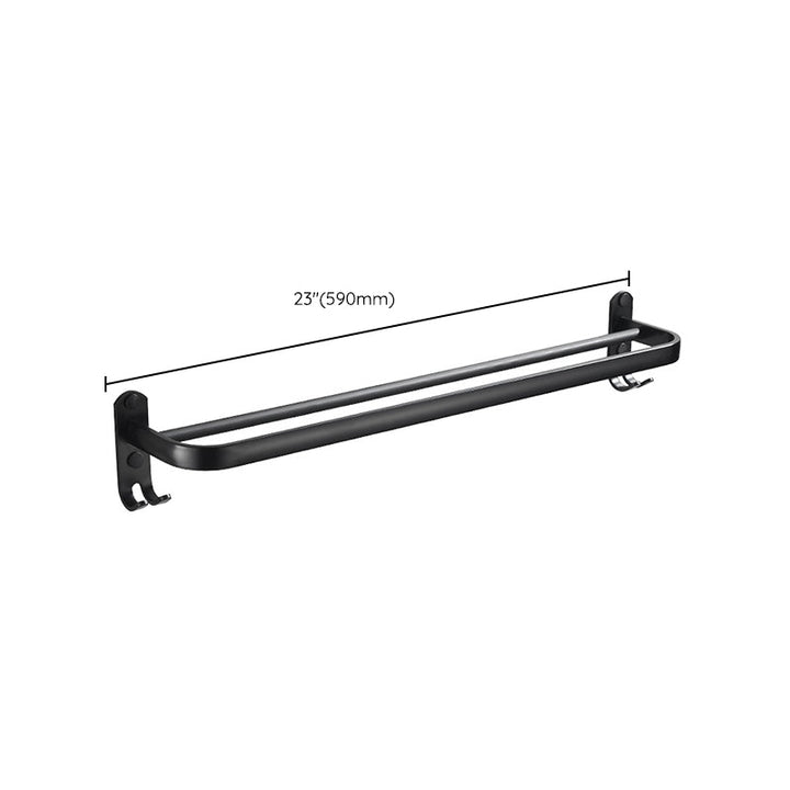 Lisslune | Modern Classic Bathroom Hardware Set Matte Black Bathrobe/Towel Rack & Bathroom Shelf