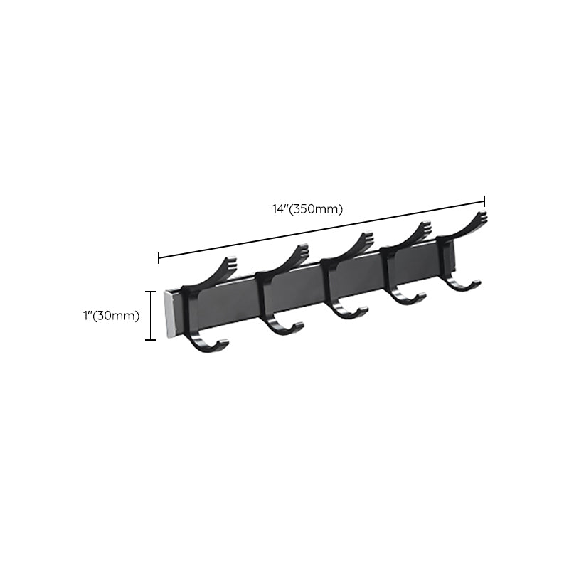 Lisslune | Modern Classic Bathroom Hardware Set Matte Black Bathrobe/Towel Rack & Bathroom Shelf