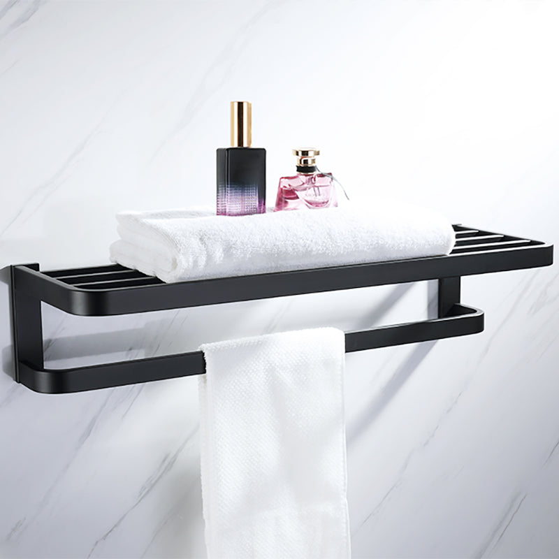 Lisslune | Modern Bathroom Hardware Set Bath Shelf Towel Bar Black Bath Hardware Set