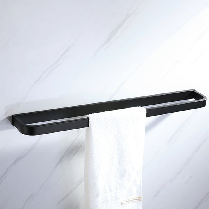 Lisslune | Modern Bathroom Hardware Set Bath Shelf Towel Bar Black Bath Hardware Set