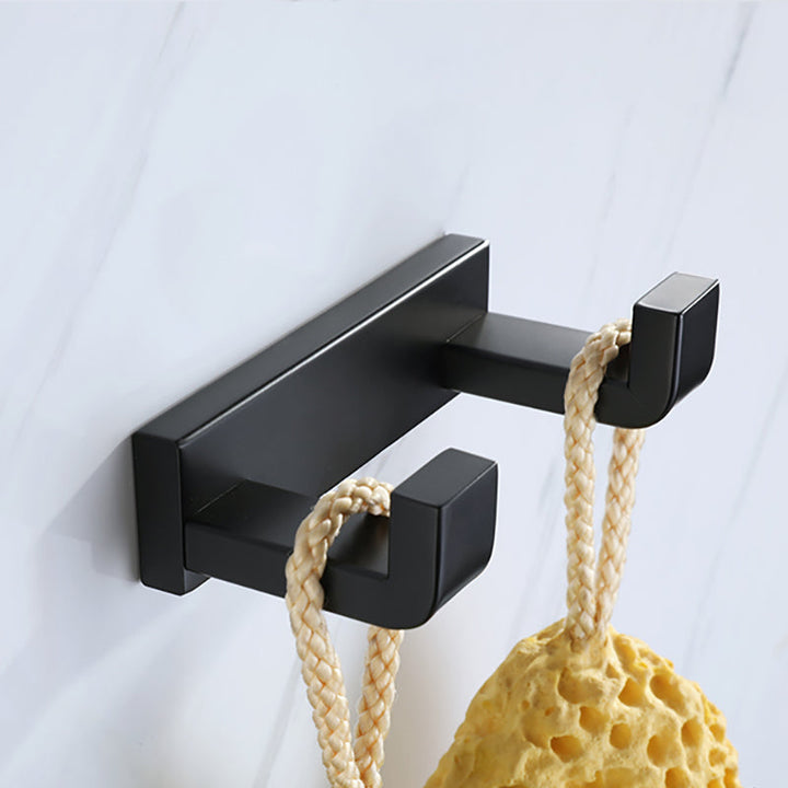 Lisslune | Modern Bathroom Hardware Set Bath Shelf Towel Bar Black Bath Hardware Set