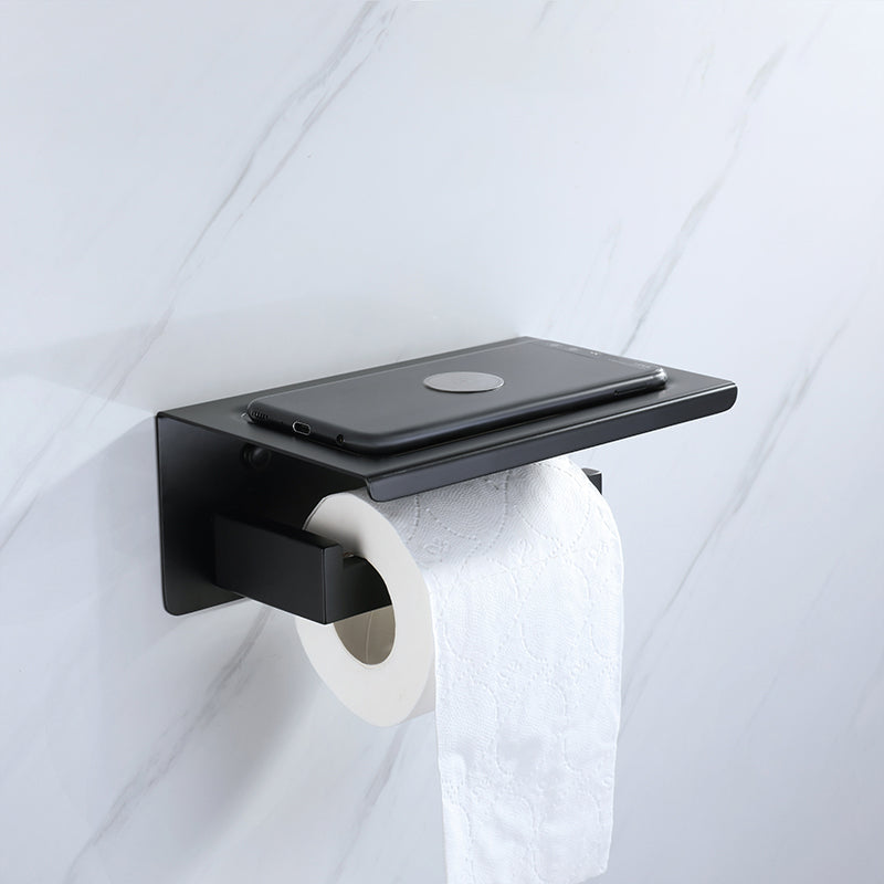 Lisslune | Modern Bathroom Hardware Set Bath Shelf Towel Bar Black Bath Hardware Set