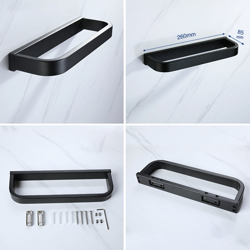 Lisslune | Modern Bathroom Hardware Set Bath Shelf Towel Bar Black Bath Hardware Set