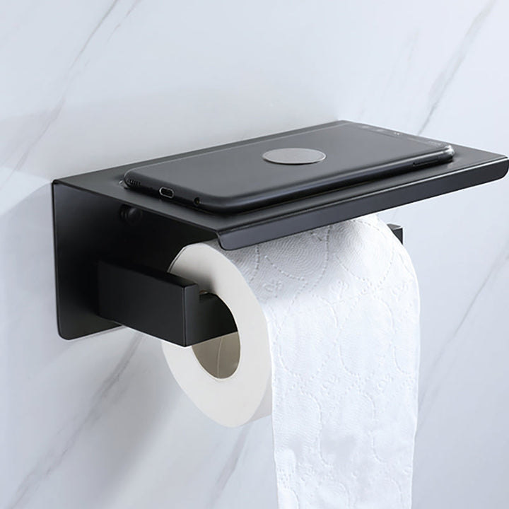Lisslune | Modern Bathroom Hardware Set Bath Shelf Towel Bar Black Bath Hardware Set