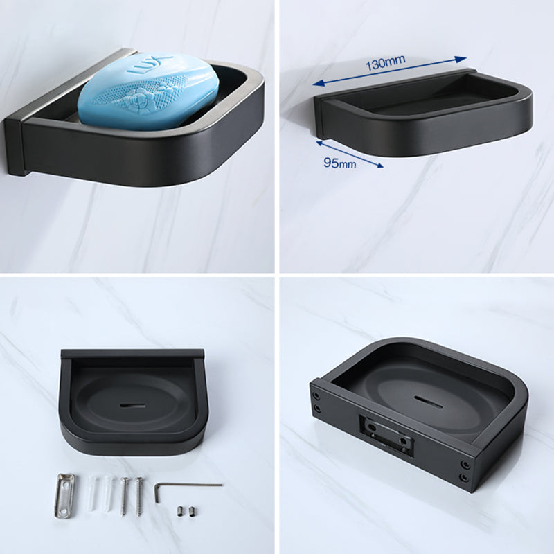 Lisslune | Modern Bathroom Hardware Set Bath Shelf Towel Bar Black Bath Hardware Set
