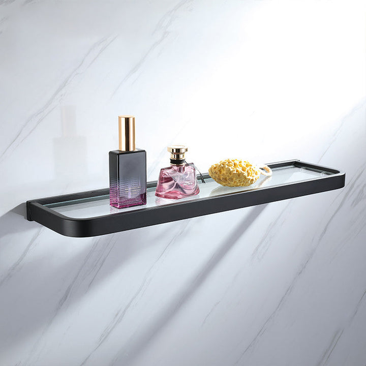 Lisslune | Modern Bathroom Hardware Set Bath Shelf Towel Bar Black Bath Hardware Set