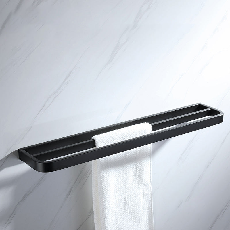 Lisslune | Modern Bathroom Hardware Set Bath Shelf Towel Bar Black Bath Hardware Set