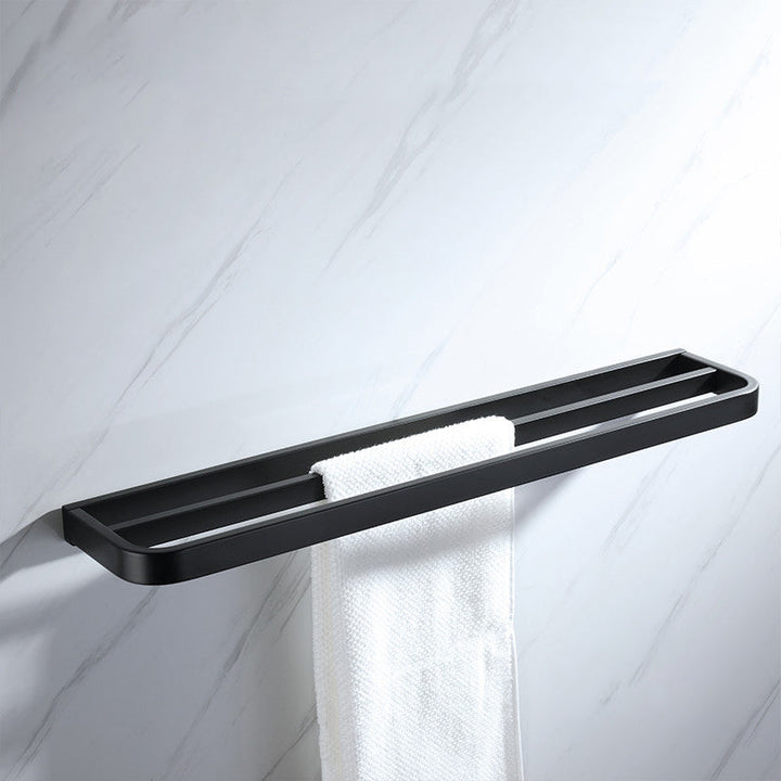 Lisslune | Modern Bathroom Hardware Set Bath Shelf Towel Bar Black Bath Hardware Set
