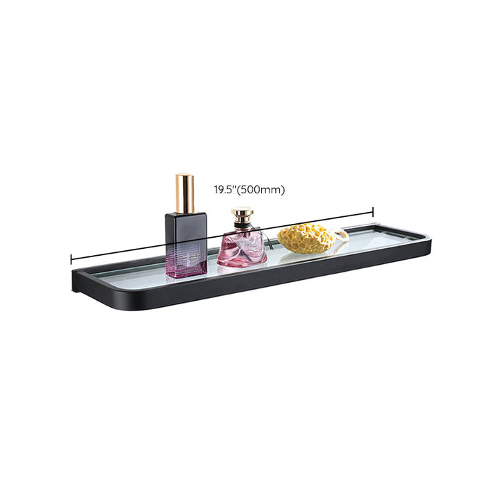 Lisslune | Modern Bathroom Hardware Set Bath Shelf Towel Bar Black Bath Hardware Set