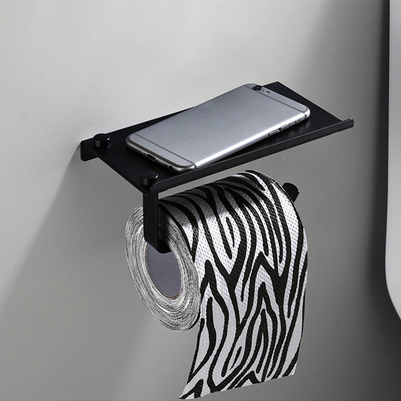Lisslune | Contemporary Bathroom Accessory Set Black Surface Bathrobe Hook/Towel Ring Bar