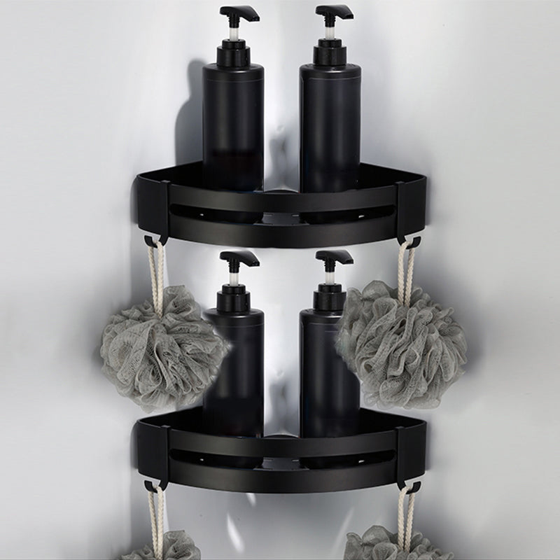 Lisslune | Contemporary Bathroom Accessory Set Black Surface Bathrobe Hook/Towel Ring Bar