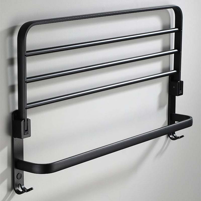 Lisslune | Contemporary Bathroom Accessory Set Black Surface Bathrobe Hook/Towel Ring Bar
