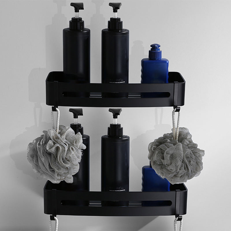 Lisslune | Contemporary Bathroom Accessory Set Black Surface Bathrobe Hook/Towel Ring Bar