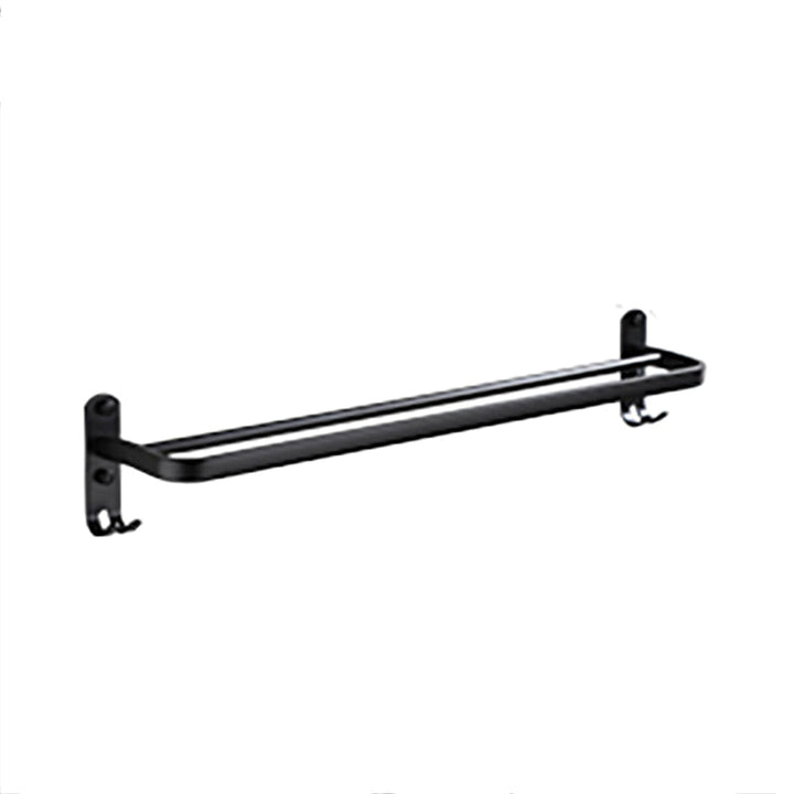 Lisslune | Contemporary Bathroom Accessory Set Black Surface Bathrobe Hook/Towel Ring Bar