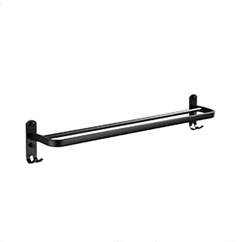 Lisslune | Contemporary Bathroom Accessory Set Black Surface Bathrobe Hook/Towel Ring Bar