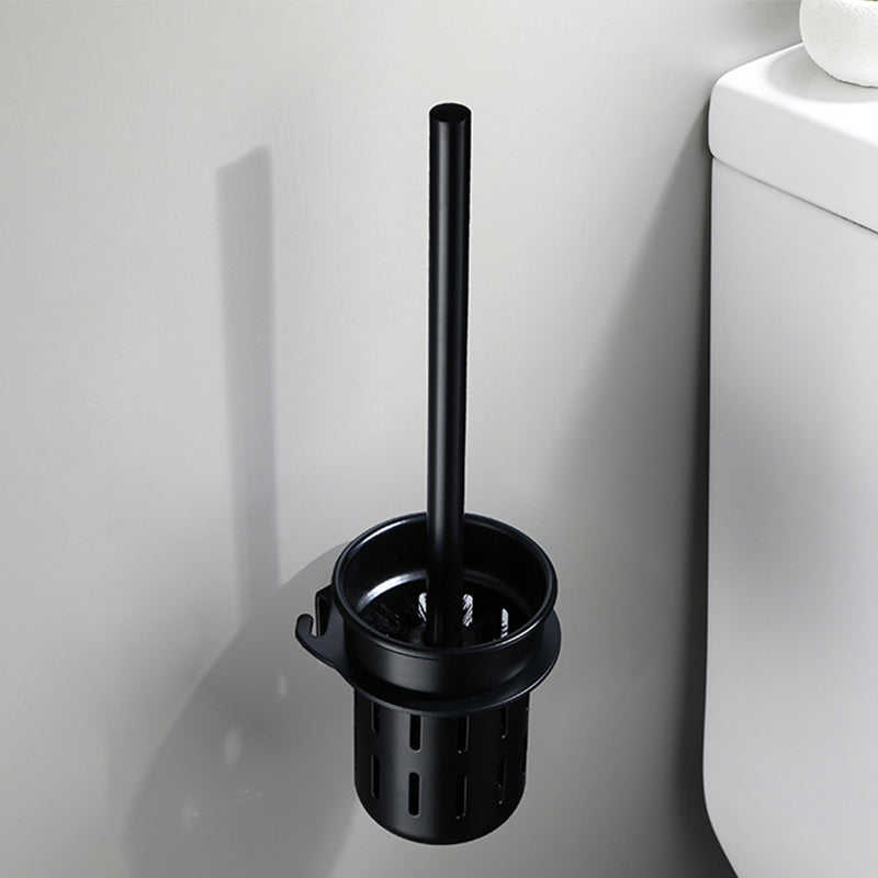Lisslune | Contemporary Bathroom Accessory Set Black Surface Bathrobe Hook/Towel Ring Bar