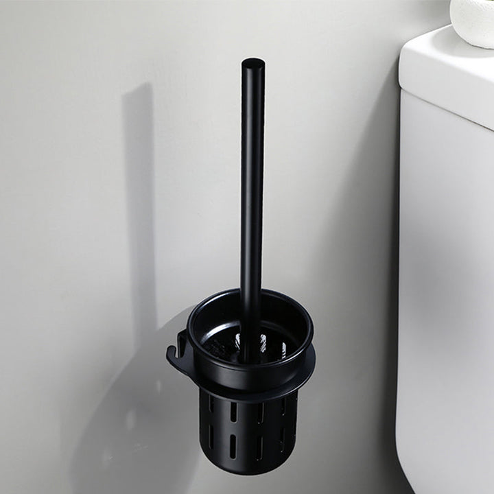 Lisslune | Contemporary Bathroom Accessory Set Black Surface Bathrobe Hook/Towel Ring Bar