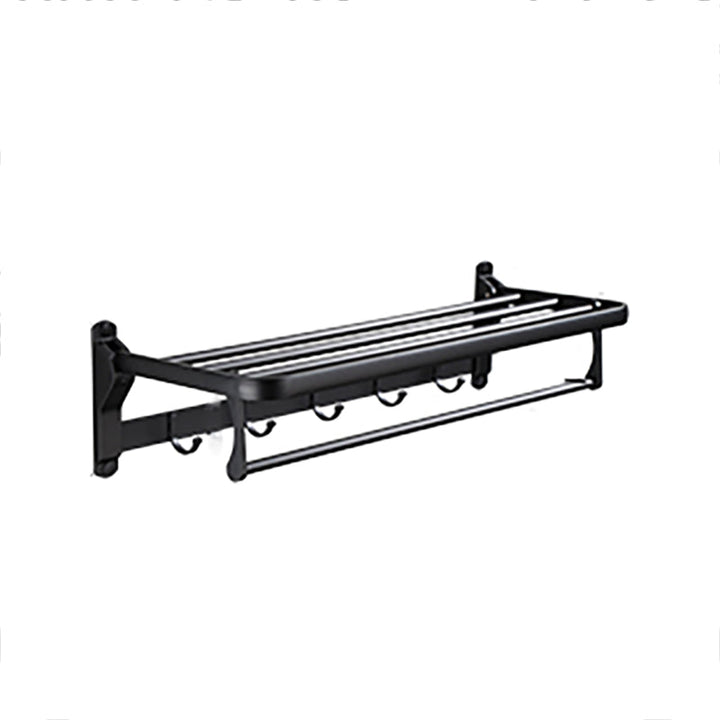 Lisslune | Contemporary Bathroom Accessory Set Black Surface Bathrobe Hook/Towel Ring Bar
