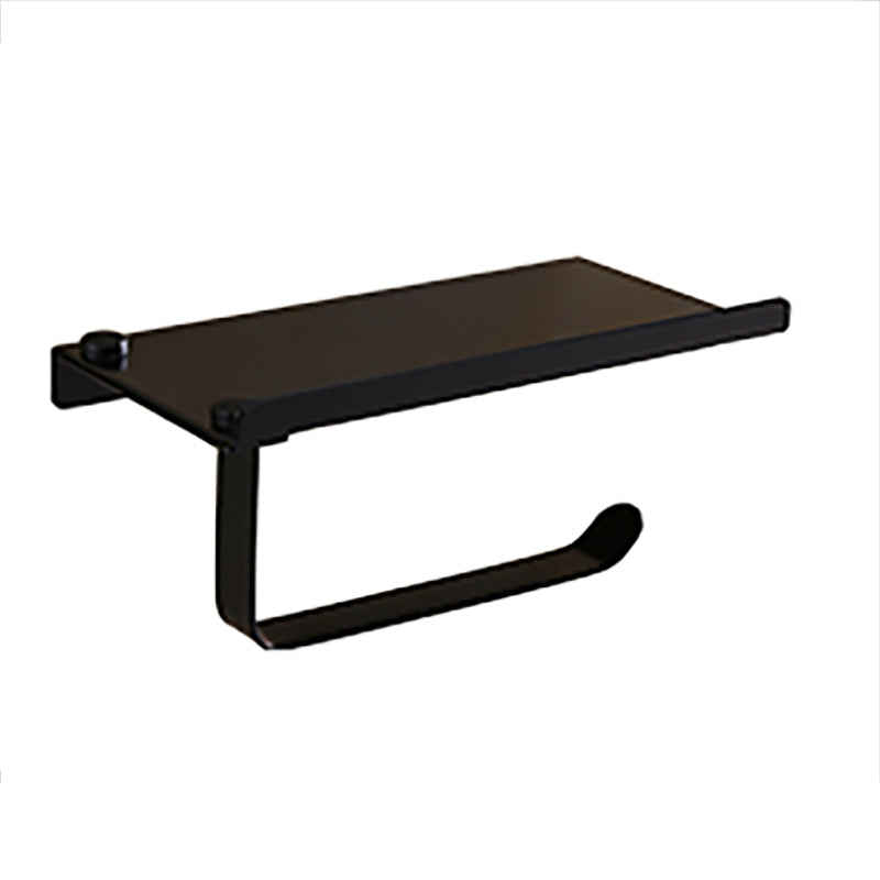 Lisslune | Contemporary Bathroom Accessory Set Black Surface Bathrobe Hook/Towel Ring Bar