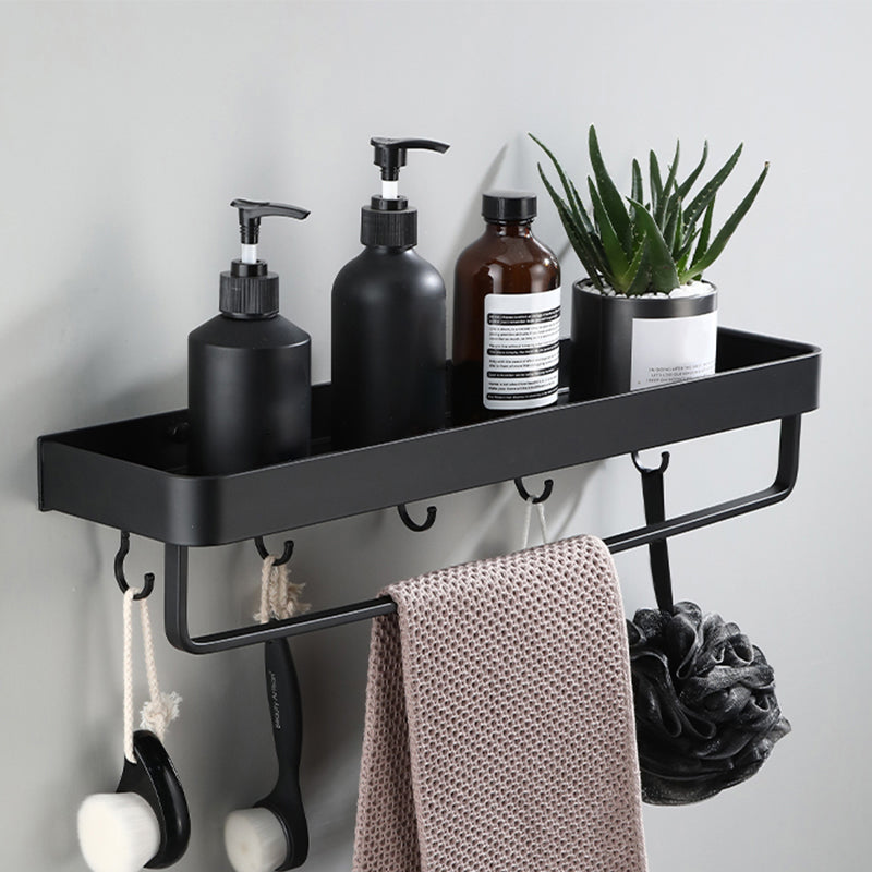 Lisslune | Contemporary Bathroom Accessory Set Black Surface Bathrobe Hook/Towel Ring Bar