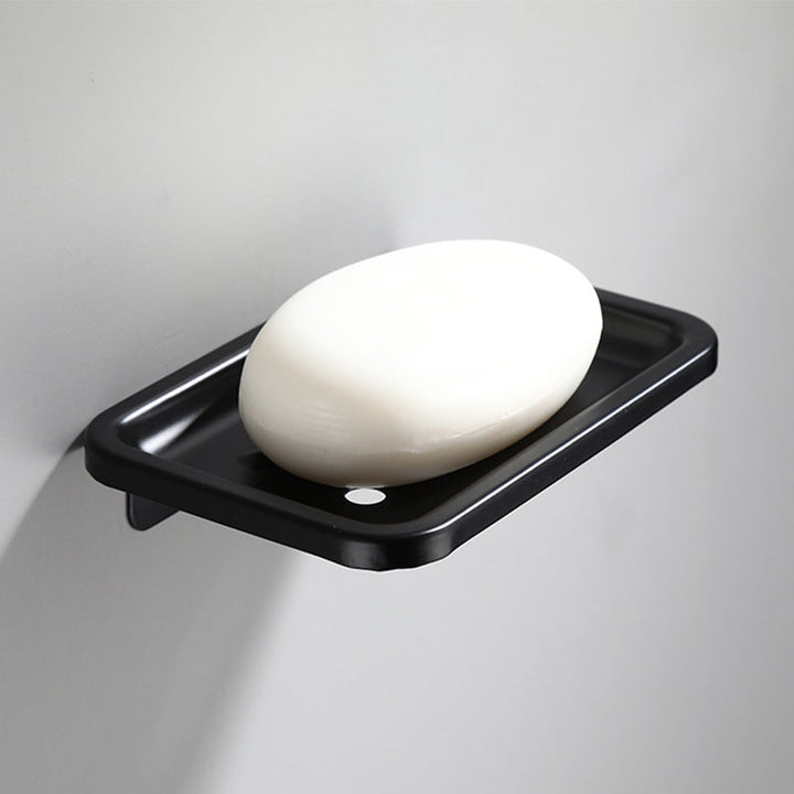 Lisslune | Contemporary Bathroom Accessory Set Black Surface Bathrobe Hook/Towel Ring Bar