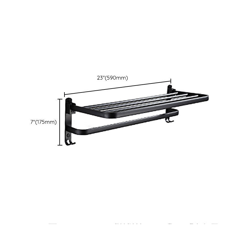 Lisslune | Contemporary Bathroom Accessory Set Black Surface Bathrobe Hook/Towel Ring Bar