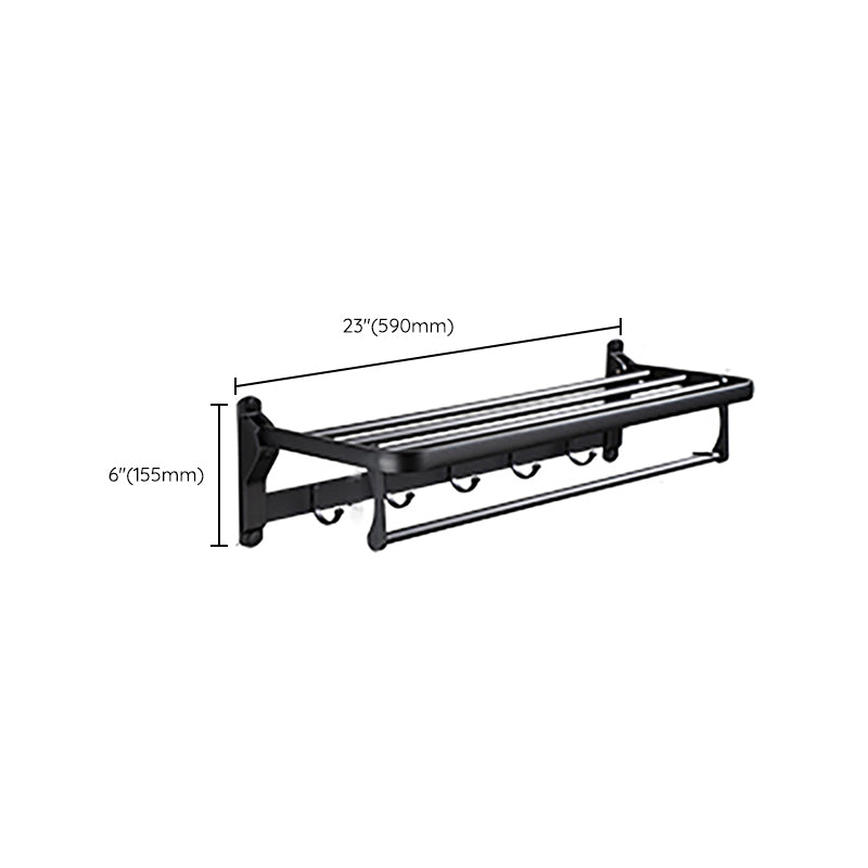 Lisslune | Contemporary Bathroom Accessory Set Black Surface Bathrobe Hook/Towel Ring Bar