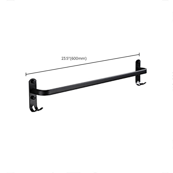 Lisslune | Contemporary Bathroom Accessory Set Black Surface Bathrobe Hook/Towel Ring Bar