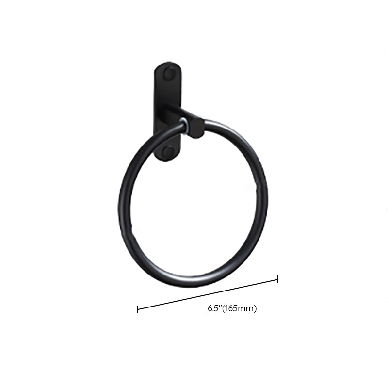 Lisslune | Contemporary Bathroom Accessory Set Black Surface Bathrobe Hook/Towel Ring Bar