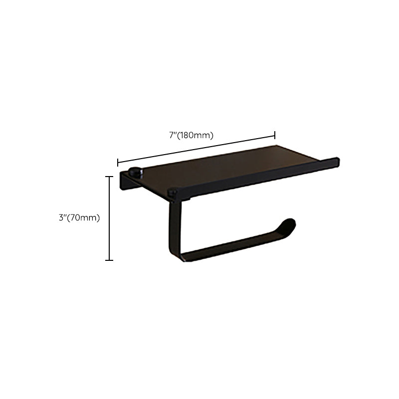 Lisslune | Contemporary Bathroom Accessory Set Black Surface Bathrobe Hook/Towel Ring Bar