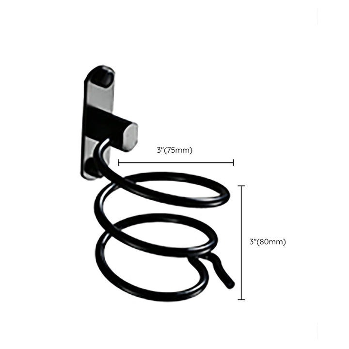 Lisslune | Contemporary Bathroom Accessory Set Black Surface Bathrobe Hook/Towel Ring Bar
