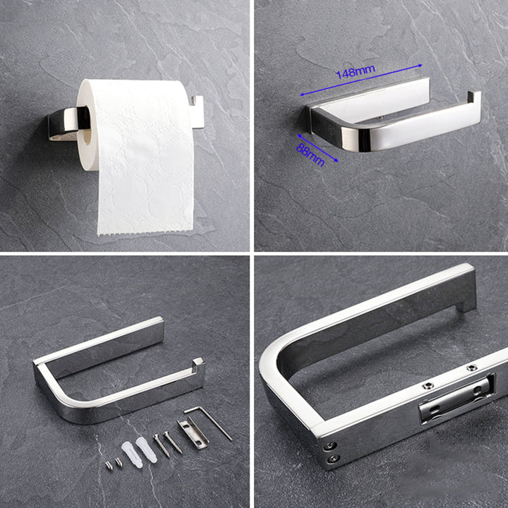 Lisslune | Modern Bathroom Element Set Paper Holder Gray Towel Bar Bathroom Accessory Set